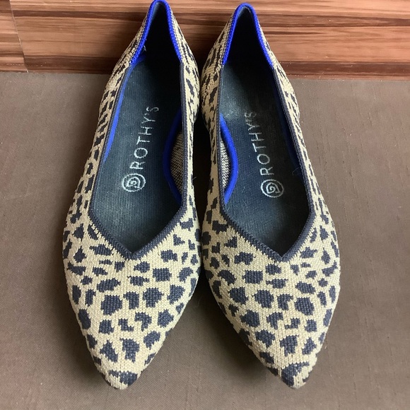 Rothy’s Cheetah Pointed Toe Flats - Picture 1 of 6